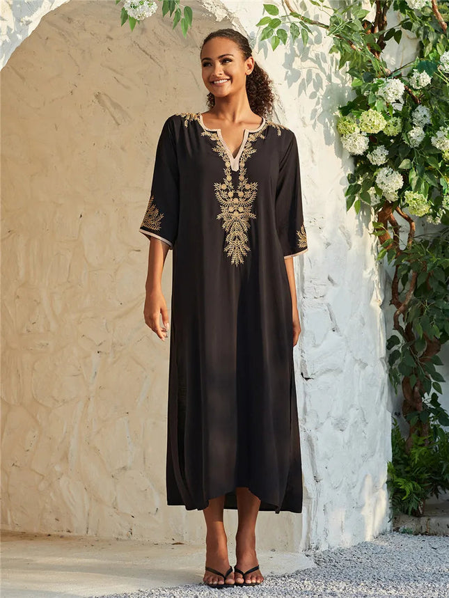 Donne allentato leggero caftano Kimono Cardigan Casual Beach Cover Up lungo caftani costume da bagno Maxi Dress platinumshop