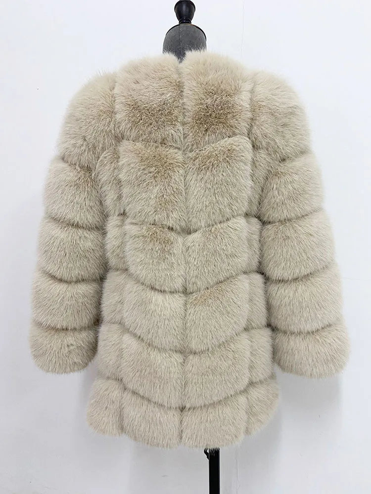ZADORIN New Luxury Splicing Long Faux Fur Coat Woman Thick Warm Winter Fashion Fluffy Jacket Faux Fur Coats for Woman Outerwears
