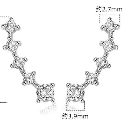 Real D Color Moissanite Diamond Earrings 925 Sterling Silver Sparkling Smile Stud Earrings for Women Jewelry Gift Oorbellen PlatiNum