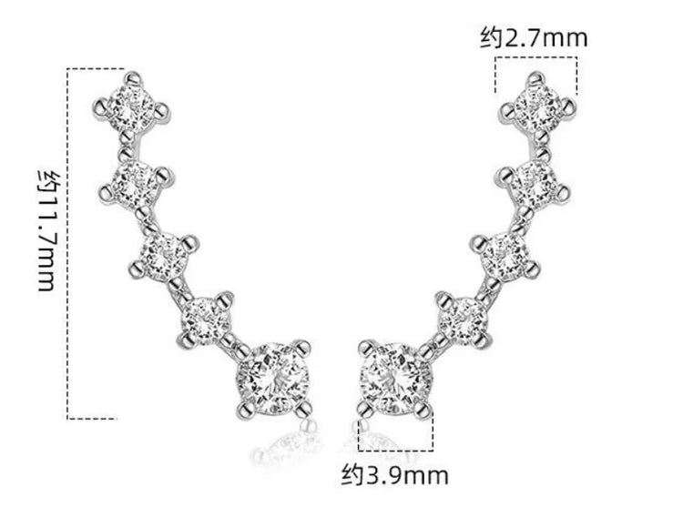 Real D Color Moissanite Diamond Earrings 925 Sterling Silver Sparkling Smile Stud Earrings for Women Jewelry Gift Oorbellen PlatiNum