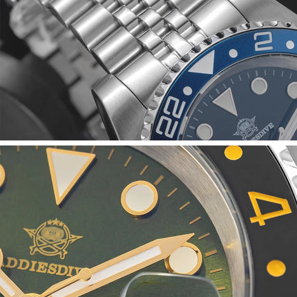 ADDIESDIVE New 40mm Luxury Men Business GMT Watch Swiss Ronda 515-24H Quartz Waterproof 200m Luminous Aluminum Ceramic Bezel