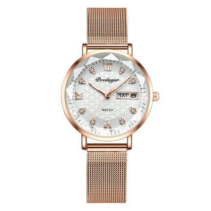 Orologio da donna POEDAGAR di alta qualità, in acciaio inossidabile, raffinato orologio da polso a bracciale, impermeabile, luminoso, elegante, orologio da donna, Reloj platinumshop