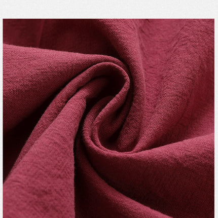Set da due pezzi da uomo in cotone di lino confortevole (camicie + pantaloni) stile cinese retrò a maniche corte da uomo casual vestito di linguetta pantaloni Kungfu