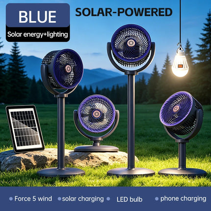 Ventilatore a circolazione d'aria, ventilatore da esterno, ventilatore da campeggio, ventilatore ricaricabile da pavimento, ventilatore da tavolo con altezza regolabile, regolazione a 5 velocità