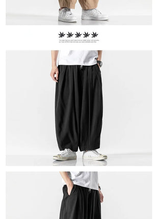 Men's Oversized Wide Leg Pants Comfortable Harajuku Style Joggers Casual Loose Fashion Elastic Waist Streetwear
