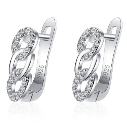 Orecchini in argento sterling 925 gioielli di alta qualità retrò modello semplice orecchini con zirconi bianchi viola vendita calda platinumshop