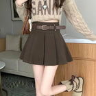 Autumn and Winter 2025 New High-waisted A-line Skirt College Style Sweet Versatile Woolen Pleated Skirt PlatiNum