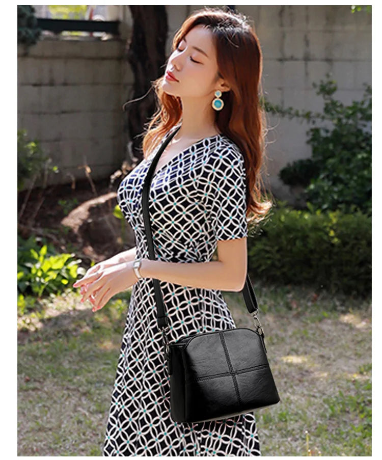 Women's Bags Retro Design Crossbody Bag Trend Quality PU Leather Bucket Shoulder Bags Small Handbags for Women PlatiNum