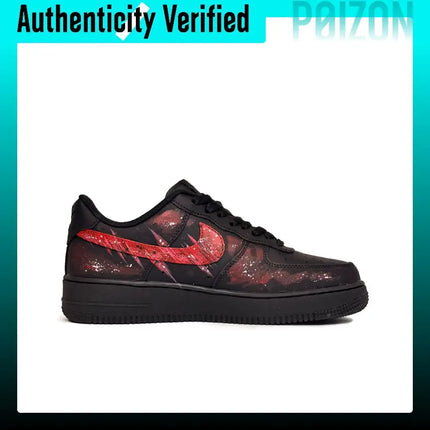 Nike Air Force 1 Leather Abrasion Resistant Low top Skateboard Shoes Unisex Black Red CW2288-001(Team1521-)