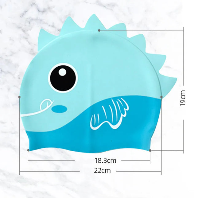 Cuffia da nuoto per bambini con dinosauro simpatico cartone animato Cuffia da nuoto per ragazzi e ragazze Cuffia da nuoto per bambini impermeabile ad alta elasticità in silicone morbido