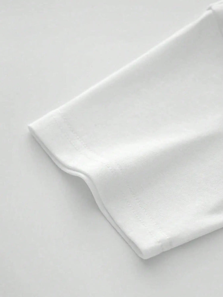Men's Fashion Balance Letter Pattern Crew Neck Short Sleeve Casual T-Shirt PlatiNum