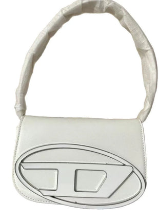 Borsa a Tracolla in Pelle PU Effetto Specchio Argento Lucido con Decorazione Ovale in Rilievo, Tracolla Staccabile, Mini Borsetta Futuristica da Donna