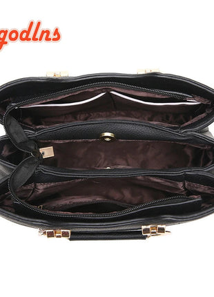 Yogodlns Luxury Pendant Handbag For Women PU Leather Tassel Shuolder Bag Designer Handle Bag Brand Shopping Mommy Shoudler Bag PlatiNum