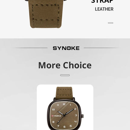 SYNOKE orologio al quarzo da uomo Fashion Simple Business Belt orologio al quarzo per uomo orologio da polso per studenti sport Non meccanico platinumshop