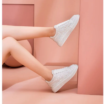 New Spring/Autumn Fashion Rhinestone Sparkling Low-Top Lace-up Casual Women's Shoes