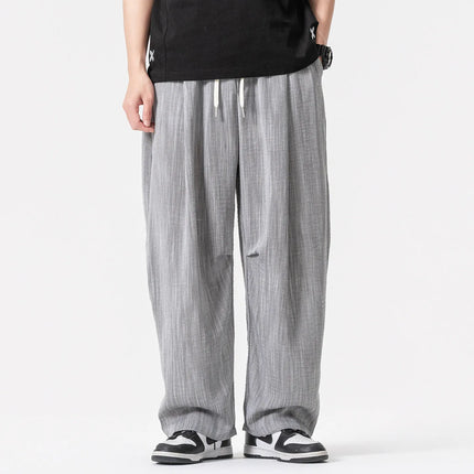 Pantaloni Leggeri e Sottili da Uomo, Traspiranti, Tinta Unita, Stile Harajuku, Gamba Larga, Casual, Oversize, Moda Harem, Streetwear Maschile