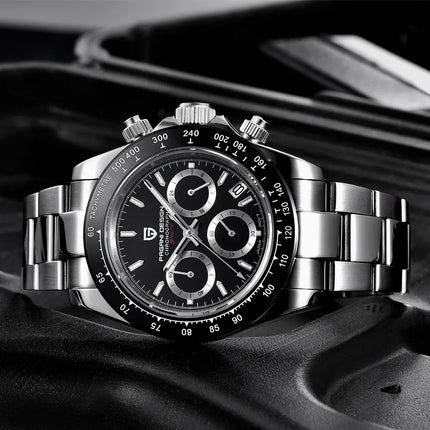 PAGANI DESIGN V2 Orologio da uomo al quarzo con movimento VK63, vetro zaffiro, acciaio inossidabile, impermeabile fino a 100 m, orologio sportivo da uomo PD1644