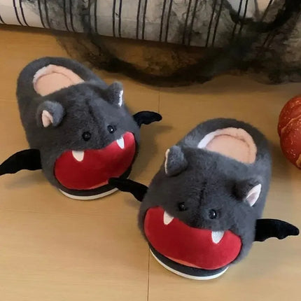 New Cute 3D Rabbit Furry Slippers Women Winter Warm Plush Closed Back House Shoes Non Slip Bunny Indoor Flip Flops Home Slipper
