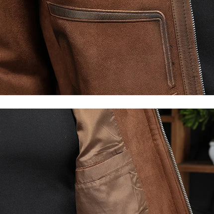 Minglu Faux Leather Autumn Winter Men's Jackets Luxury Solid Color Turn Down Collar Zipper Casual Male Coats Man Outerwear 4XL