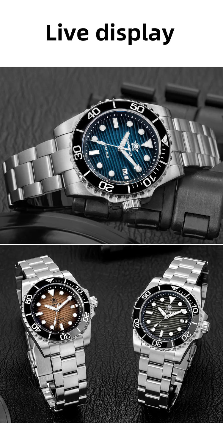 ADDIESDIVE Luxury Men's Quartz Watch Japan 2115 Stainless Steel Diving Luminous Watches 200m Waterproof High-End Wristwatch New