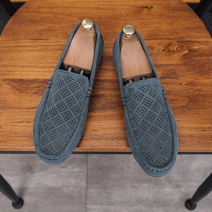 STRONGSHEN scarpe da uomo Casual Luxury Brand Slip on mocassini vuoti in pelle scamosciata mocassini da uomo estate traspirante scarpe da guida da uomo italiane