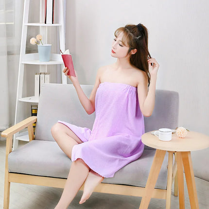 Gonna da bagno in velluto di corallo super morbida alla moda per donne, con alta assorbenza d'acqua e fascia elastica di asciugatura rapida, asciugamano a mezzo corpo avvolgente per la spiaggia.