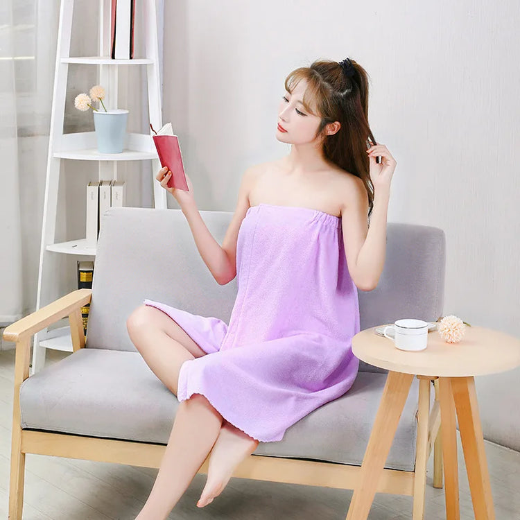 Gonna da bagno in velluto di corallo super morbida alla moda per donne, con alta assorbenza d'acqua e fascia elastica di asciugatura rapida, asciugamano a mezzo corpo avvolgente per la spiaggia.