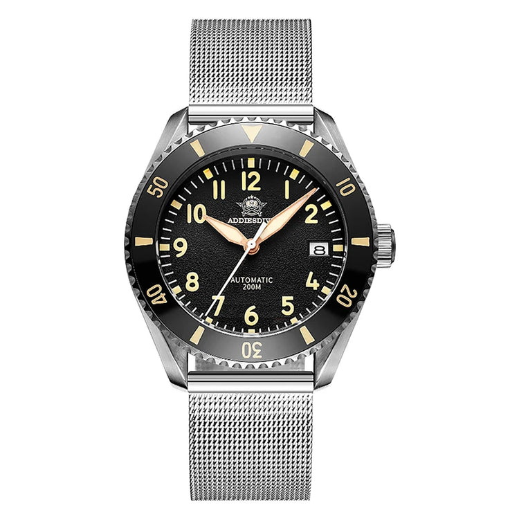 ADDIESDIVE Luxury Men's Watch MY-H9 Sapphire Crystal Ceramic Bezel 200m Waterproof Retro Luminous Diving Mechanical Wristwatch