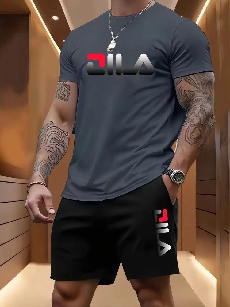 Completo Sportivo Estivo da Uomo per Spiaggia, Casual, per Basket e Attività all'Aperto, Comodo Set Due Pezzi con T-Shirt Larga alla Moda e Pantaloncini platinumshop