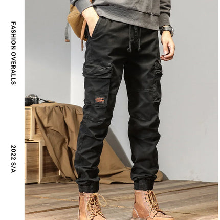 CAAYU Joggers Cargo Pants Men Casual Y2k MultiPocket Male Trousers Sweatpants Streetwear Techwear Tactical Track Black Pants Men