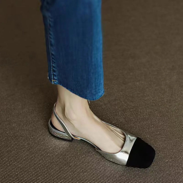 Sandali Donna Estivi 2026 Nuovi Colori Misti Ciabatte Slip-on Oro Tacco Basso Sgback Stile Romano Scarpe Casual Basse da Ragazza