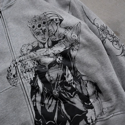 Jojo Bizarre Adventure Star Design Hoodies Women Men Zip Anime Hoodie Harajuku Streetwear Sweatshirt Y2k Men Clothing