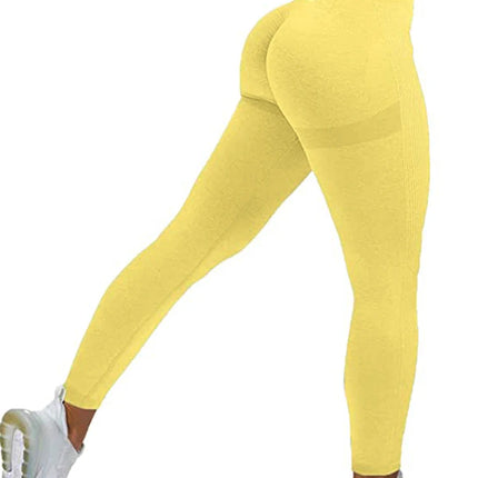 Leggings Sportivi Senza Cuciture da Donna a Vita Alta Push-Up Sexy Leggings da Palestra alla Moda Neri
