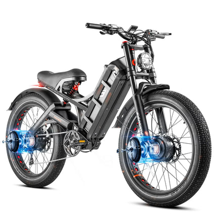 【Romeo pro2 spot】Bicicletta elettrica da città Romeo pro2 3000W con doppio motore, batteria integrata 52V 70Ah, pneumatici grandi, ruote da 26x4.0