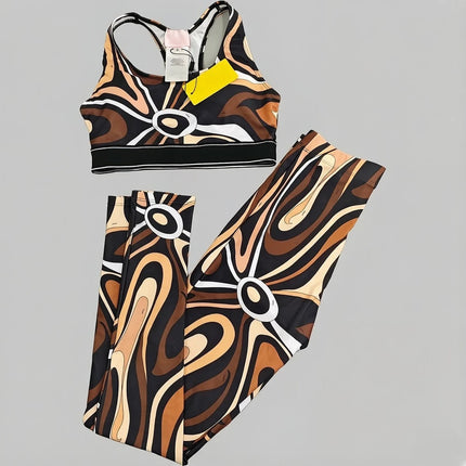 Nuovo Set Yoga da Donna 2026 con Fascia Marrone e Logo Firmato, Completo Sportivo da Donna di Marca Designer, Abbigliamento da Spiaggia platinumshop