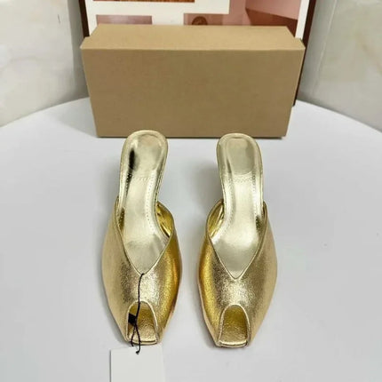 Sexy Gold High Heel Sandals for Woman Open Toe Slingback Stiletto Heels Party Shoes Wedding Evening Dress Sandals Ankle Strap PlatiNum