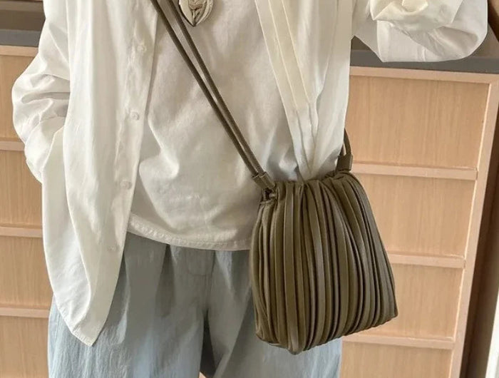 Summer Fashion New Crossbody Bag Women's PU Single Shoulder Mini Bag Luxury Versatile Pleated Casual Small Square Bag Handbags PlatiNum