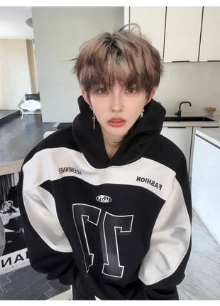 LUZHEN Street Wear Sports Two-piece Sets Men's Fashion Autumn 2025 New Color Contrast Splicing Loose Casual Pants Hoodies JY3686 PlatiNum