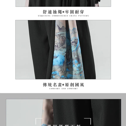 Nuovi pantaloni da uomo e da donna Chinoiserie moda giapponese pantaloni sportivi da uomo larghi di grandi dimensioni abbinati a pantaloni larghi di grandi dimensioni