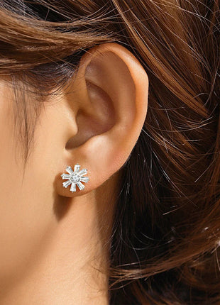 Orecchini con polsini piatti filettati con nappa tempestata di diamanti di nuovo stile, accessori per orecchie in stile europeo e americano. platinumshop
