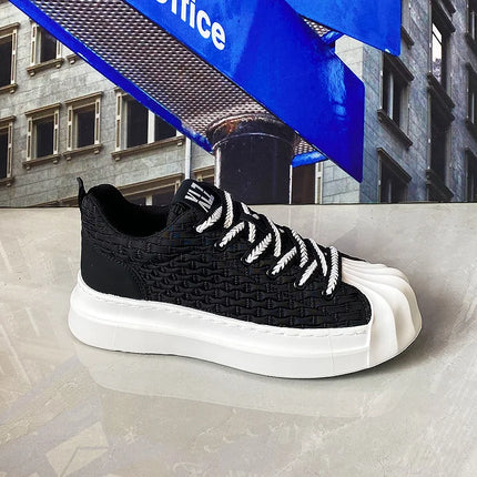 Sneakers Casual Men Designer Classic Shell Toe Board Shoes Fashion Leather Fabric Breathable Height Increased Platform Gym Shoes
