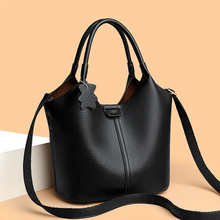 Nuove borse da donna in PU morbido casual alla moda Borse a tracolla femminili di grande capacità in tinta unita Borse tote retrò per lo shopping