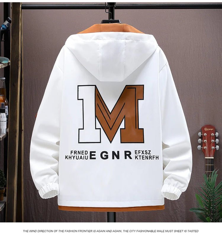 Casual Men's Hooded Jacket 2025 Spring Autumn New Product Thin Coat Top Windbreaker Street Wear Men's Coat