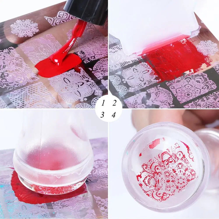 1 PC Nail Stamping Plates Christmas French Xmas Steel Printing Stencil Snowflakes Nail Stamp Templates Nail Art Manicure Tools