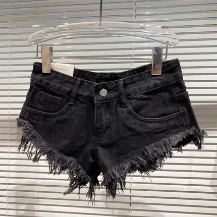 Pantaloncini di jeans Donna High Street Hotsweet Casual Vita bassa Bordi grezzi Fori A-line Stile coreano Y2k Pantaloncini estivi per ragazze piccanti