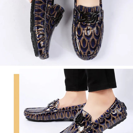 Mocassini da Uomo con Motivi Testurizzati, Calzature Casual Slip-On per Uso Quotidiano, Calzature Resistenti all'Usura e Robuste per Uomo