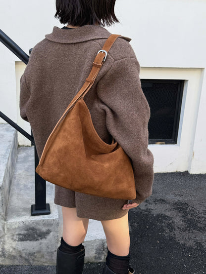 Motingsome Natural Soft Suede Woman Bags Large Capacity Handbag Big Underarm Messenger Bag Shoulder Purse Casual Tote 2025 New