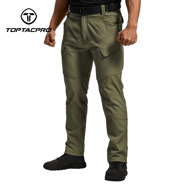 TOPTACPRO Men's Flex Ripstop Water-Resistant Lightweight Stretch Cargo Trousers for EDC Outdoor Work Hiking 8201