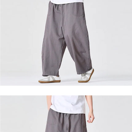 Pantaloni a Gamba Larga da Uomo, Stile Casual Harajuku, Comodi Joggers in Cotone, Pantaloni Cargo Tinta Unita, Abbigliamento Streetwear