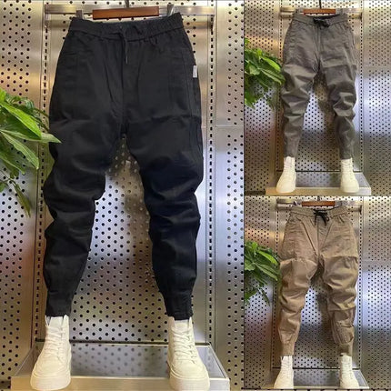 2026 Summer New Men's Casual Pants Solid Color Versatile Slimming Dad Trousers Solid Color Jogger Cargo Pant